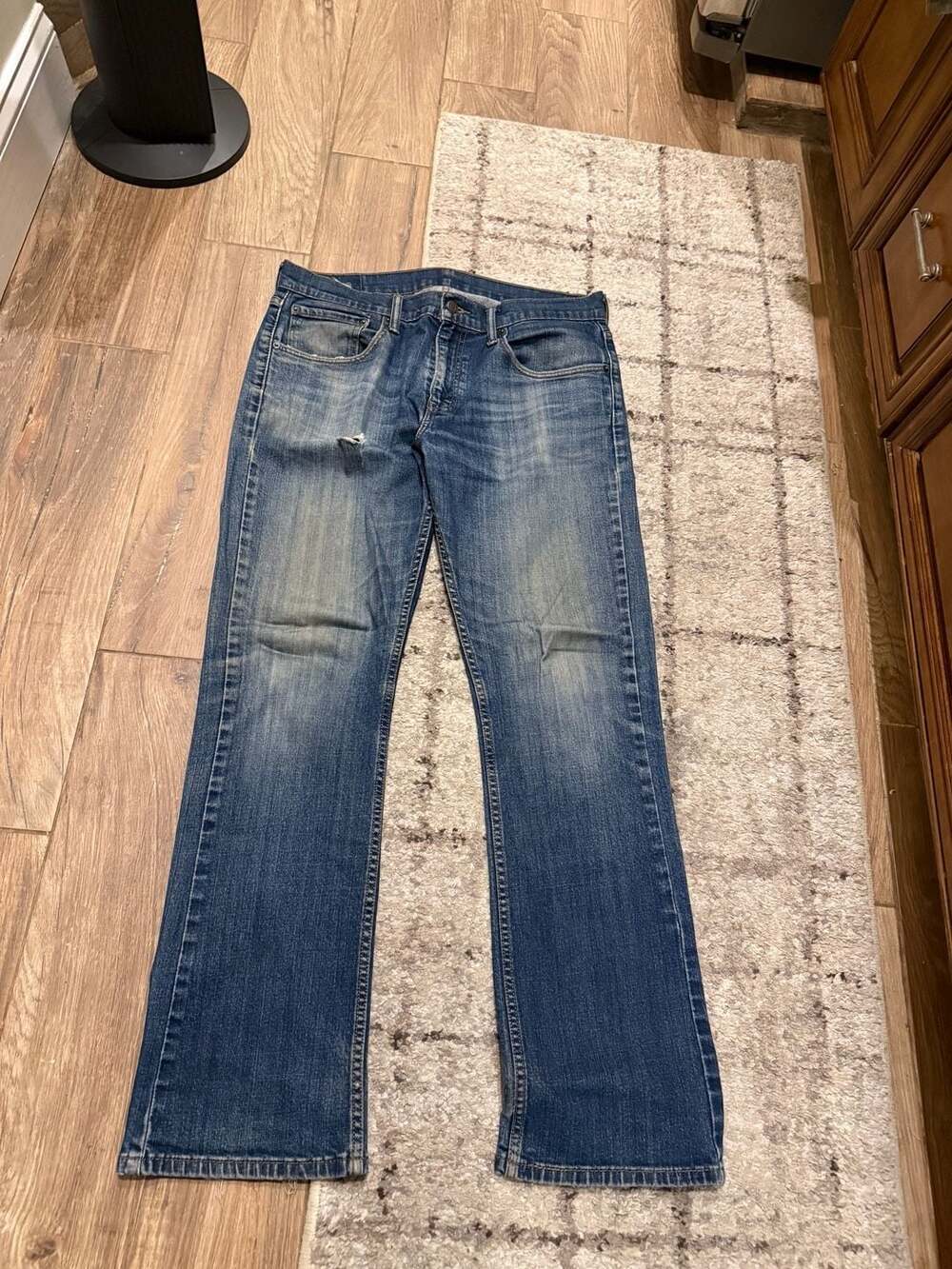 Levi's 527 Slim Bootcut Blue Denim Jeans, Size 34x32